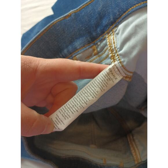 Spanx Womens Cropped Wide Leg Jeans Patch Pocket Size Large Pull on - Picture 4 of 5